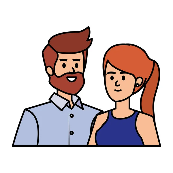 Adultos padres pareja avatares caracteres — Vector de stock