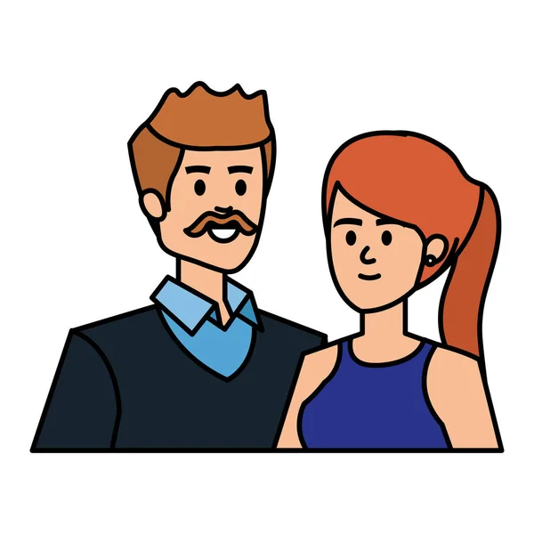 Adultes parents couple avatars personnages — Image vectorielle