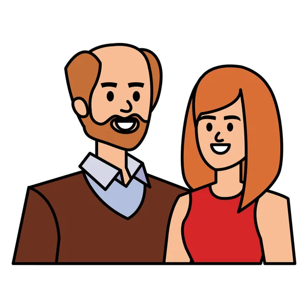 Dospělí rodiče pár avatarů — Stockový vektor