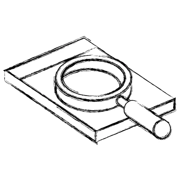 Notebook school met Vergrootglas — Stockvector