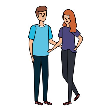 Genç çiftler karakterleri avatarlar