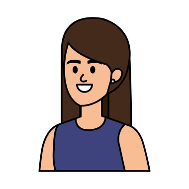 Genç kadın avatar karakter vektör çizimi