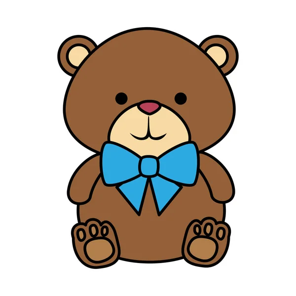 Cutte little bear teddy with bowtie — Stock Vector