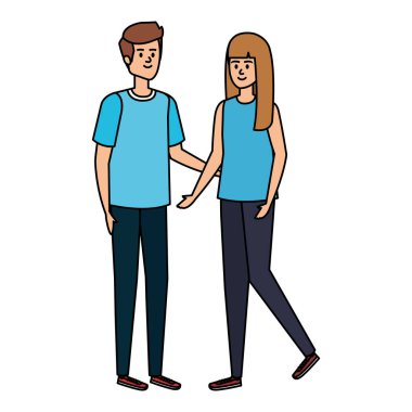 Genç çiftler karakterleri avatarlar