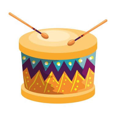 ahşap davul enstrümanı vektör çizimi