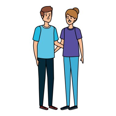 Genç çiftler karakterleri avatarlar