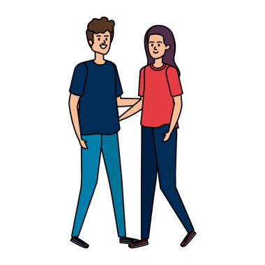 Genç çiftler karakterleri avatarlar