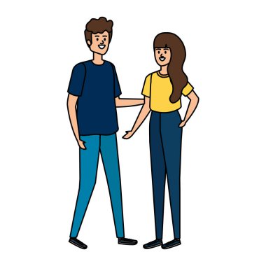 Genç çiftler karakterleri avatarlar