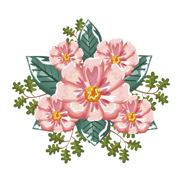 Hermoso icono floral decoración — Archivo Imágenes Vectoriales