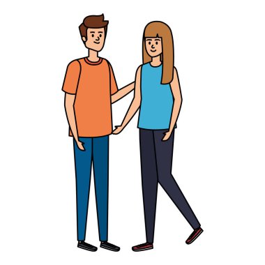 Genç çiftler karakterleri avatarlar