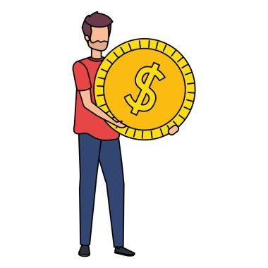 Para kaldıran genç adam.