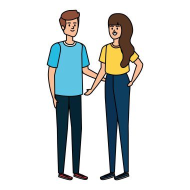 Genç çiftler karakterleri avatarlar