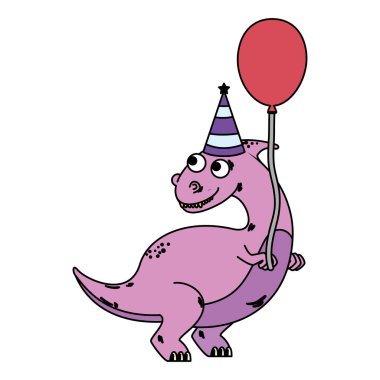 balon helyum ile sevimli dinozor
