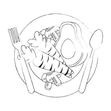 havuç ve mantar vejetaryen gıda ile taze avokado