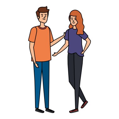 Genç çiftler karakterleri avatarlar