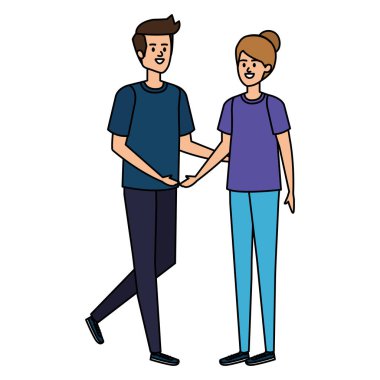 Genç çiftler karakterleri avatarlar