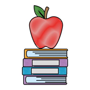 yığın ders kitapları ve elma