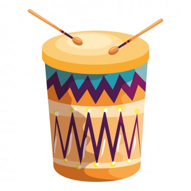 wooden drum instrument icon vector illustration clipart