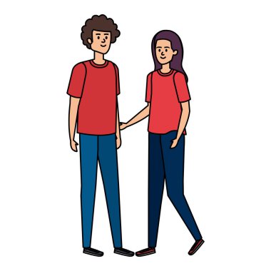Genç çiftler karakterleri avatarlar