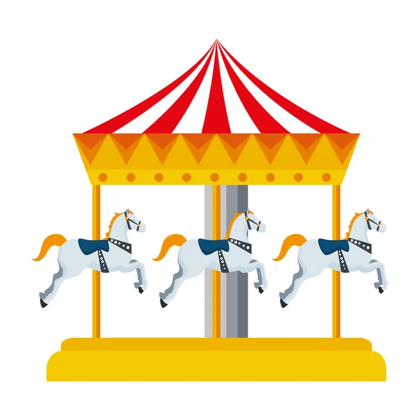 Carnival carousel horses icon vector illustration — Stock Vector