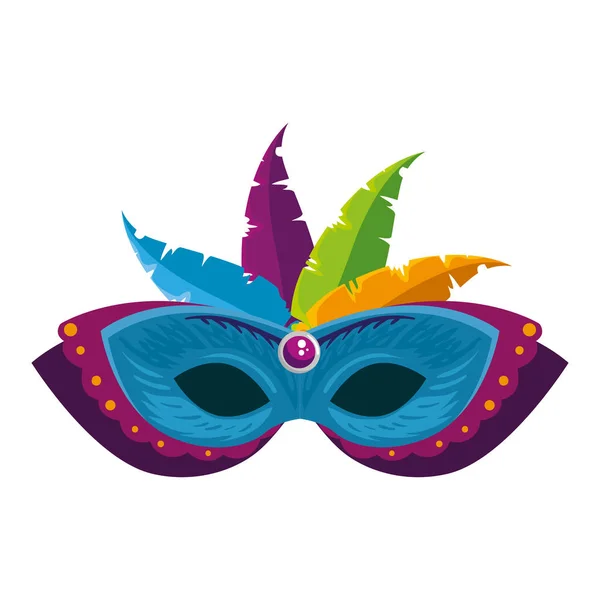 Masque de carnaval avec illustration vectorielle plumes — Image vectorielle