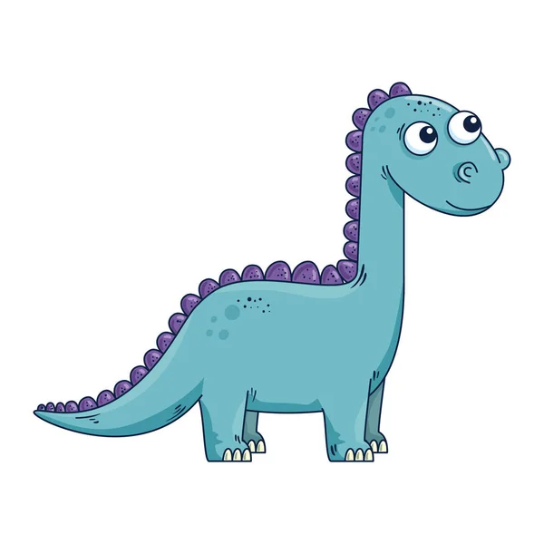 Niedliche Dinosaurier-Comic-Ikone — Stockvektor