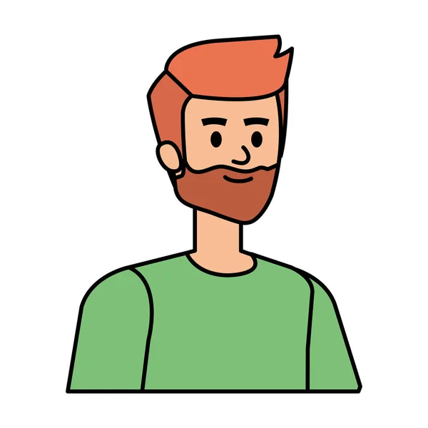 Молодой человек с бородой аватар характер — стоковый вектор