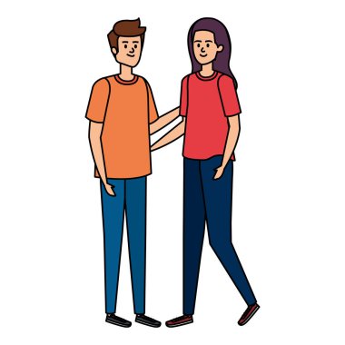 Genç çiftler karakterleri avatarlar