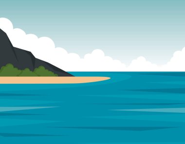 çalılar bitkiler ve deniz ile doğa dağları