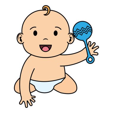 çan karakteri ile sevimli küçük bebek çocuk