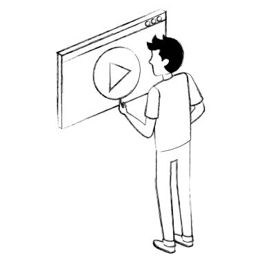 medya oynatıcı arayüzü ile adam