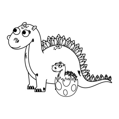 bebek kabuk yumurta kırma ile anne diplodocus