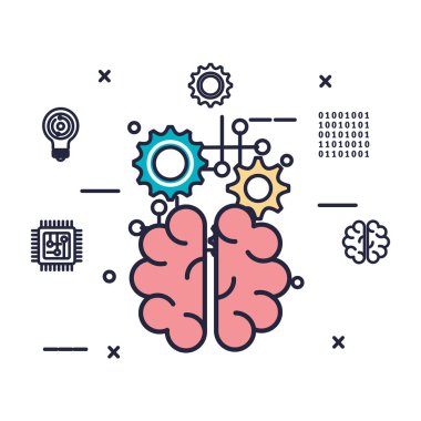 beyin fırtınası izole simge vektör illüstratör