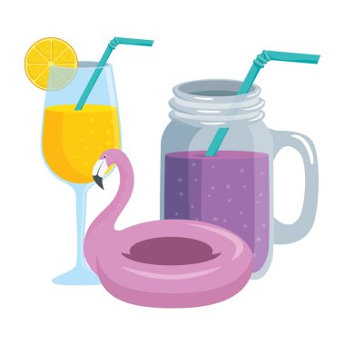 yaz tropikal kokteyller ve flaman float
