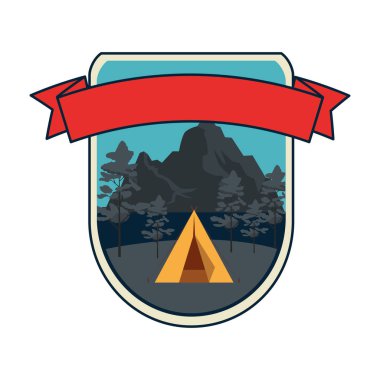 kamp alanı ve çadır sahnesi ile çerçeve