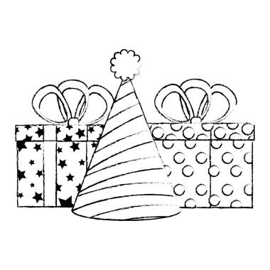 hediyeler kutuları şapka partisi ile sunar