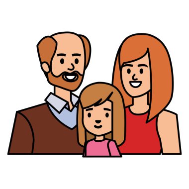 küçük kızı ile yetişkin anne çift