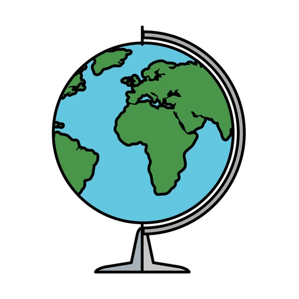 Planeta mundo mapa educación icono — Vector de stock