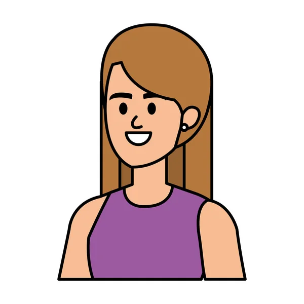 Jeune femme avatar personnage vecteur illustration — Image vectorielle