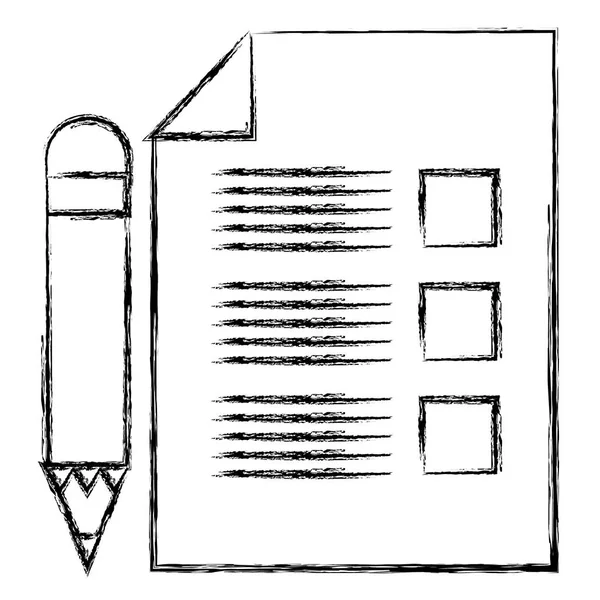 Documento em papel com lápis — Vetor de Stock