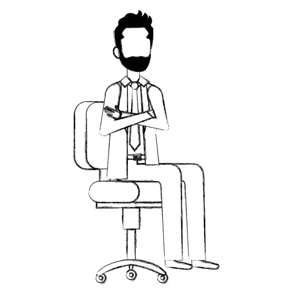 Empresário sentado na cadeira de escritório —  Vetores de Stock