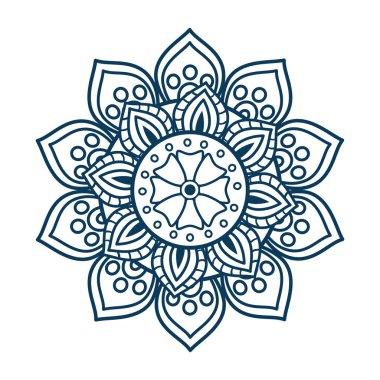 tek renkli ve dairesel mandala