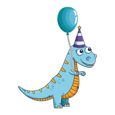 balon helyum ile sevimli tyrannosaurus rex