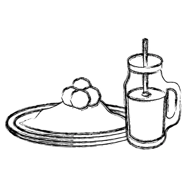 주스 과일아침 식사 — 스톡 벡터