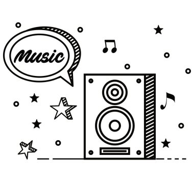 sohbet kabarcığı mesajı ve notları ile çizgi stereo