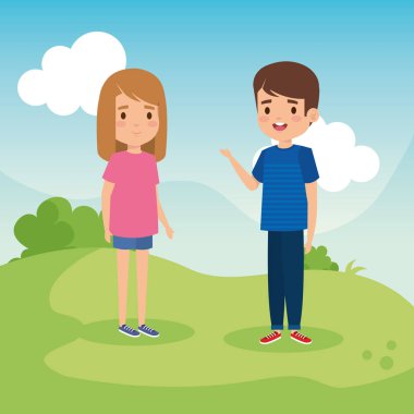 saç modeli ile güzel kız ve çocuk çocuklar