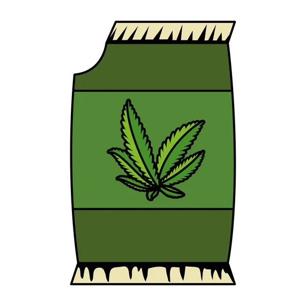 Semillas de cannabis bolsa icono de embalaje — Archivo Imágenes Vectoriales