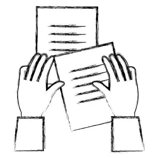 Руки з паперовим документом — стоковий вектор