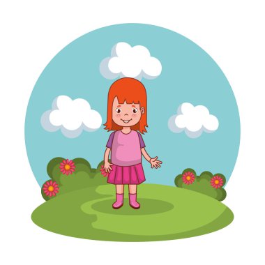 güzel küçük kız parkta üzerinde oynama