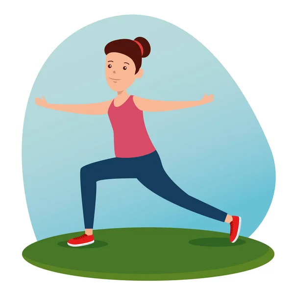 Mädchen üben Yoga Fitness Aktivität — Stockvektor